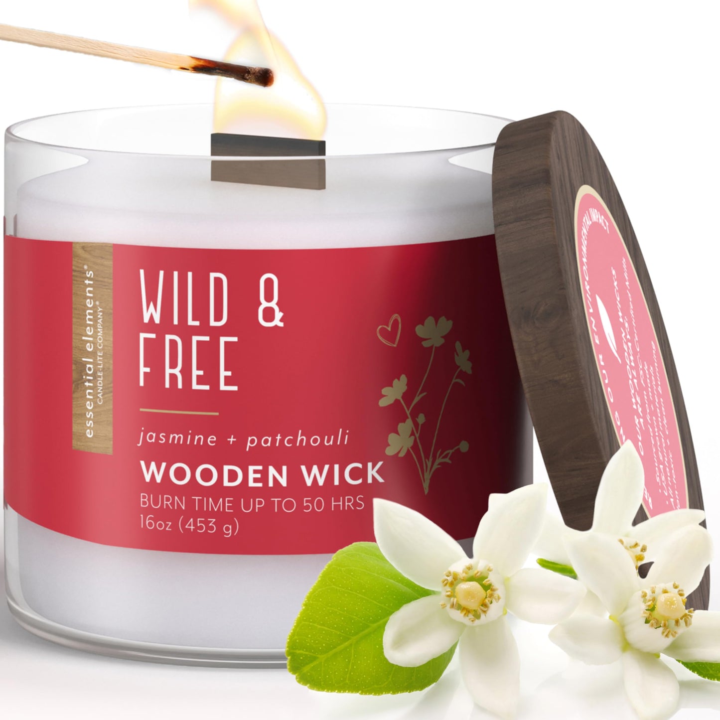 Candle-lite Essential Elements Scented Candles, Wild & Free, 16 oz Jar, Proudly Poured in The USA, Aromatherapy, Single-Wick with 50 Hours of Burn Time, Perfect for Creating a Relaxing Ambiance