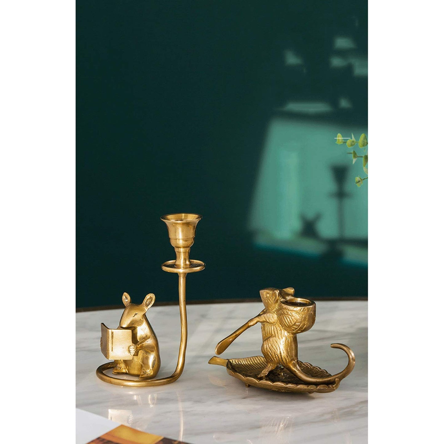 Candle Holderss Retro Pure Copper Taper Candle Holders, Creative Animal Rat Candlestick Holders, Centerpiece Table Decorative Modern Candlelight Dinner Metal Candle Stand Decorative Candlestick