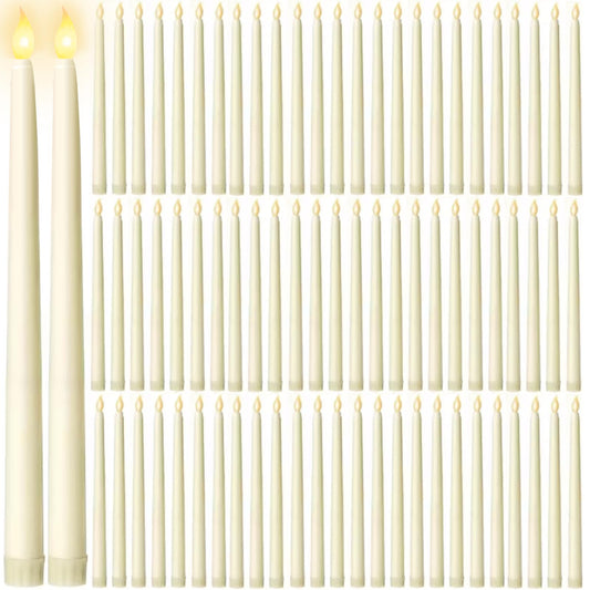 Jaoruizer 100Pcs Flameless Taper Candles Bulk,11in Battery Operated LED Taper Candles ing Electric Fake Candlesticks for Wedding Christmas Party, (Batteries Not Included)