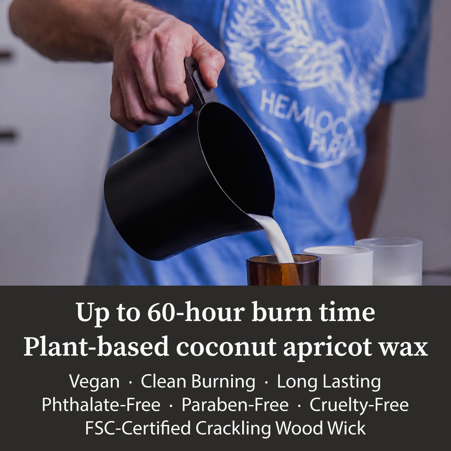 Hemlock Park Palo Santo Apothecary Hand-Poured Scented Candle | Crackling Wood Wick, Botanical Fragrance & Coconut Wax | Up to 60 Hour Burn Time | 8 oz