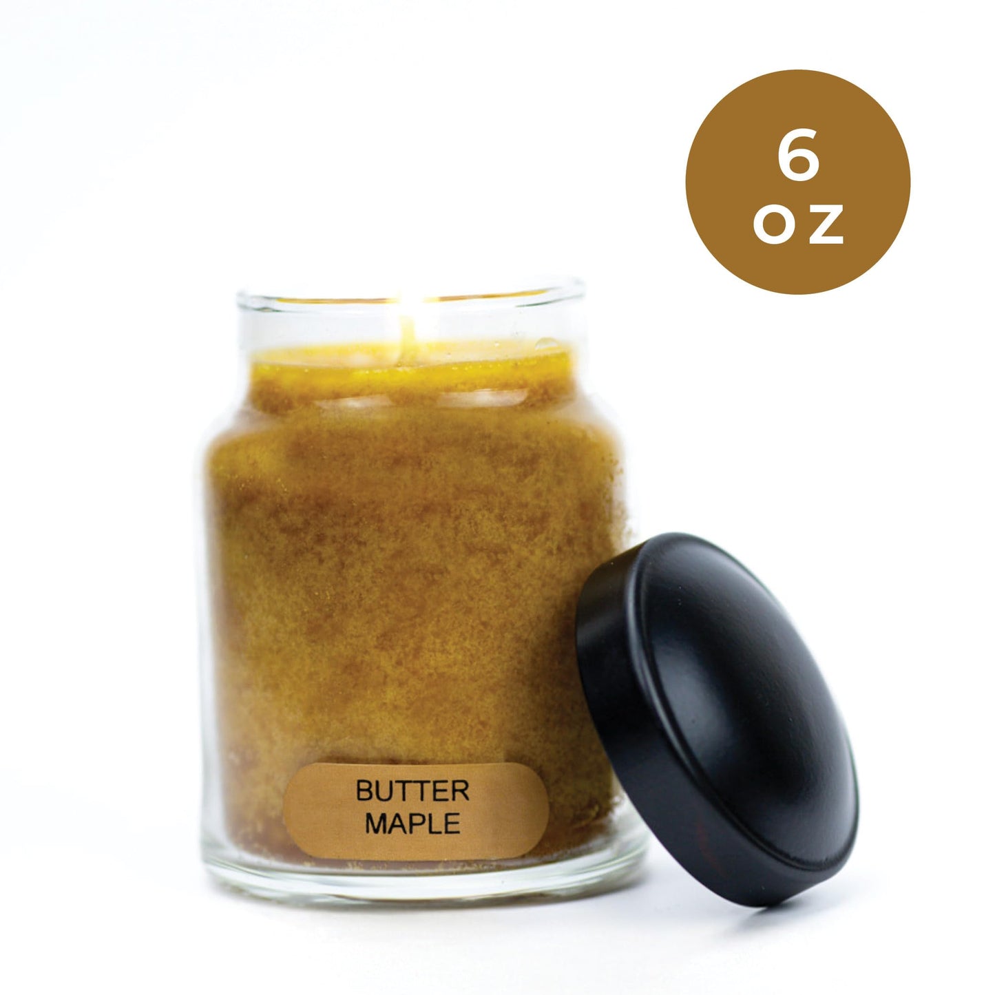 A Cheerful Giver - Butter Maple Baby Scented Glass Jar Candle (6oz) with Lid & True to Life Fragrance Made in USA