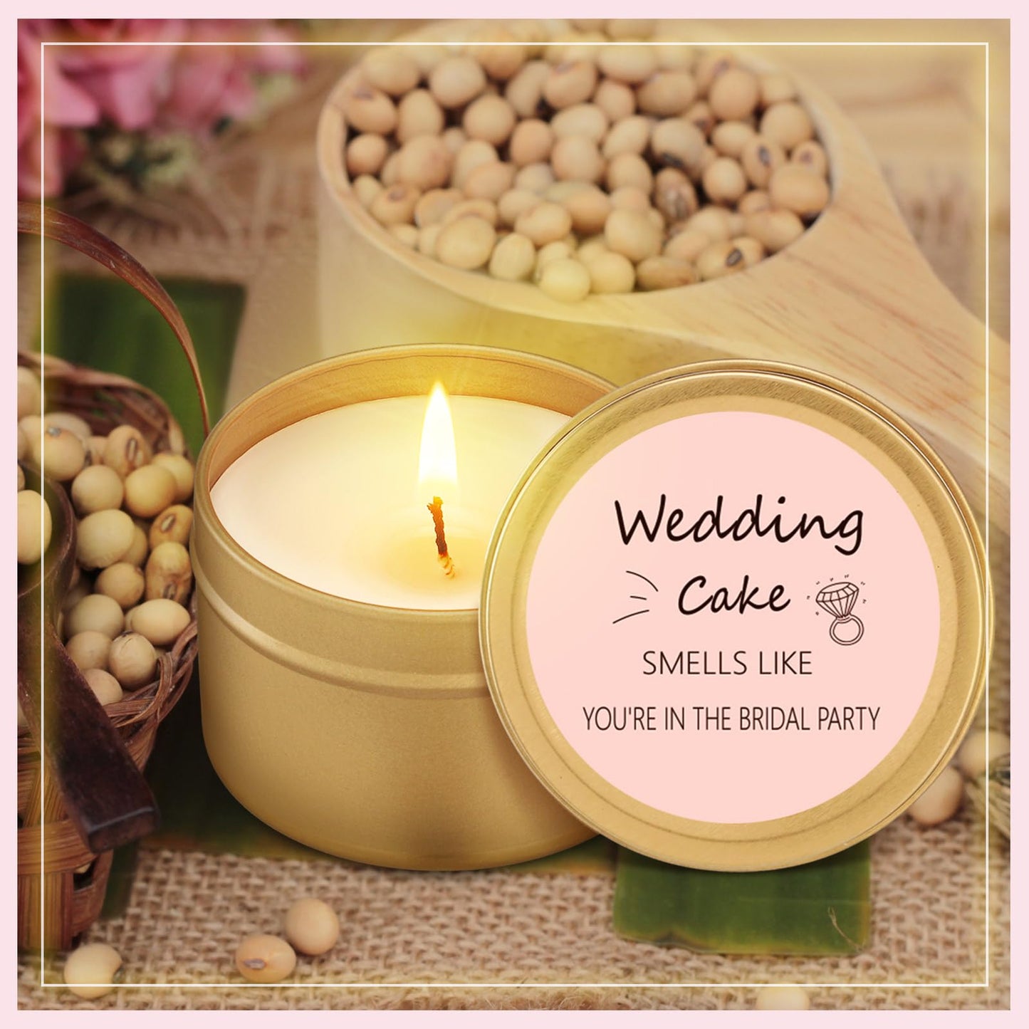 Conelist 8 Pcs Bridesmaid Proposal Gifts Smells Like You're in the Bridal Party Candles Bridesmaid Gifts Natural Soy Wax Candles for Best Friends(Pink,Classic)