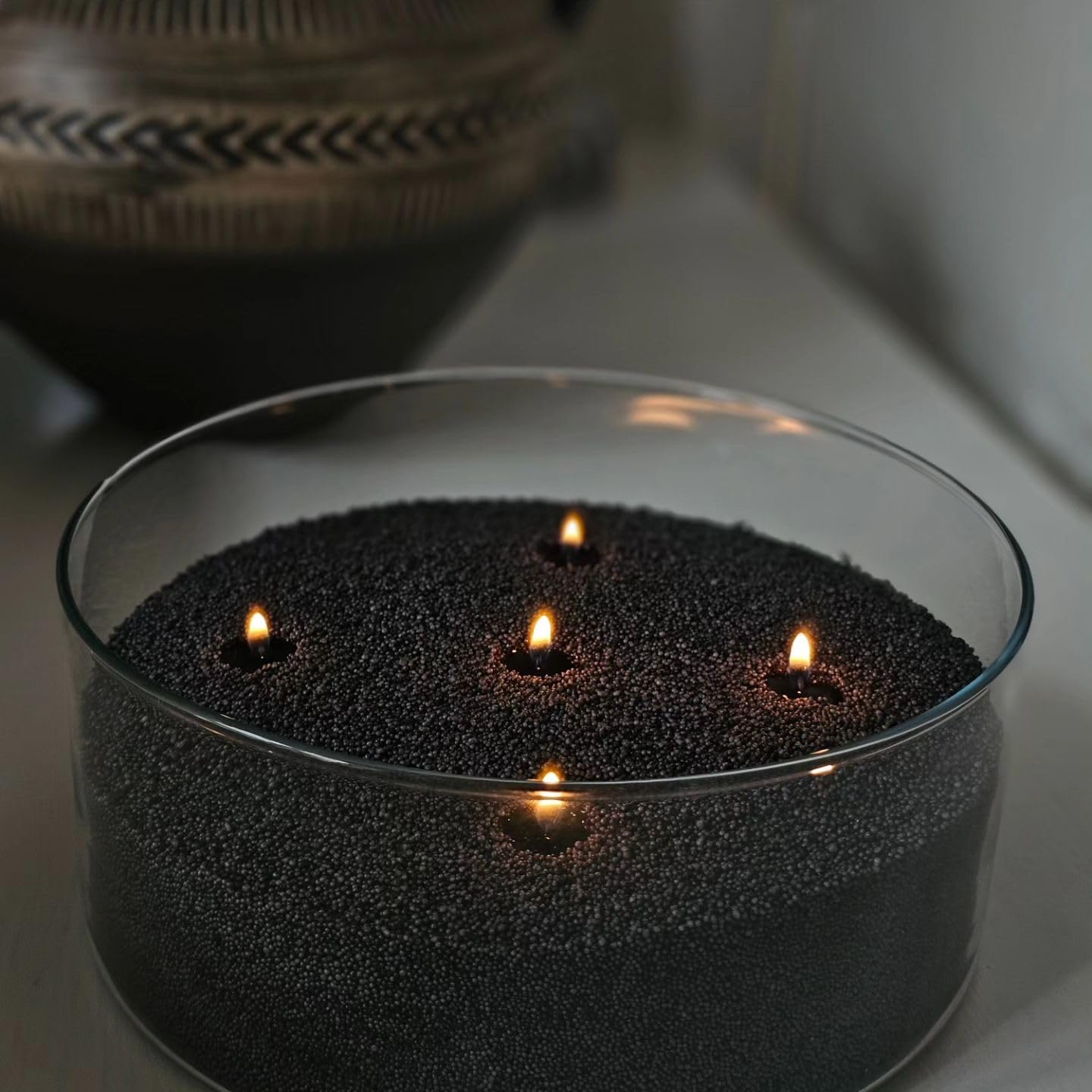 NICEME Customized Powder Candle Making Kit, 11Lb/ 5kg Refillable Beaded Wax Sand All Natural Reusable DIY Pearled Candle Self Extinguish w/ 200 Wicks & 200 Stickers & 2 Centering Devices