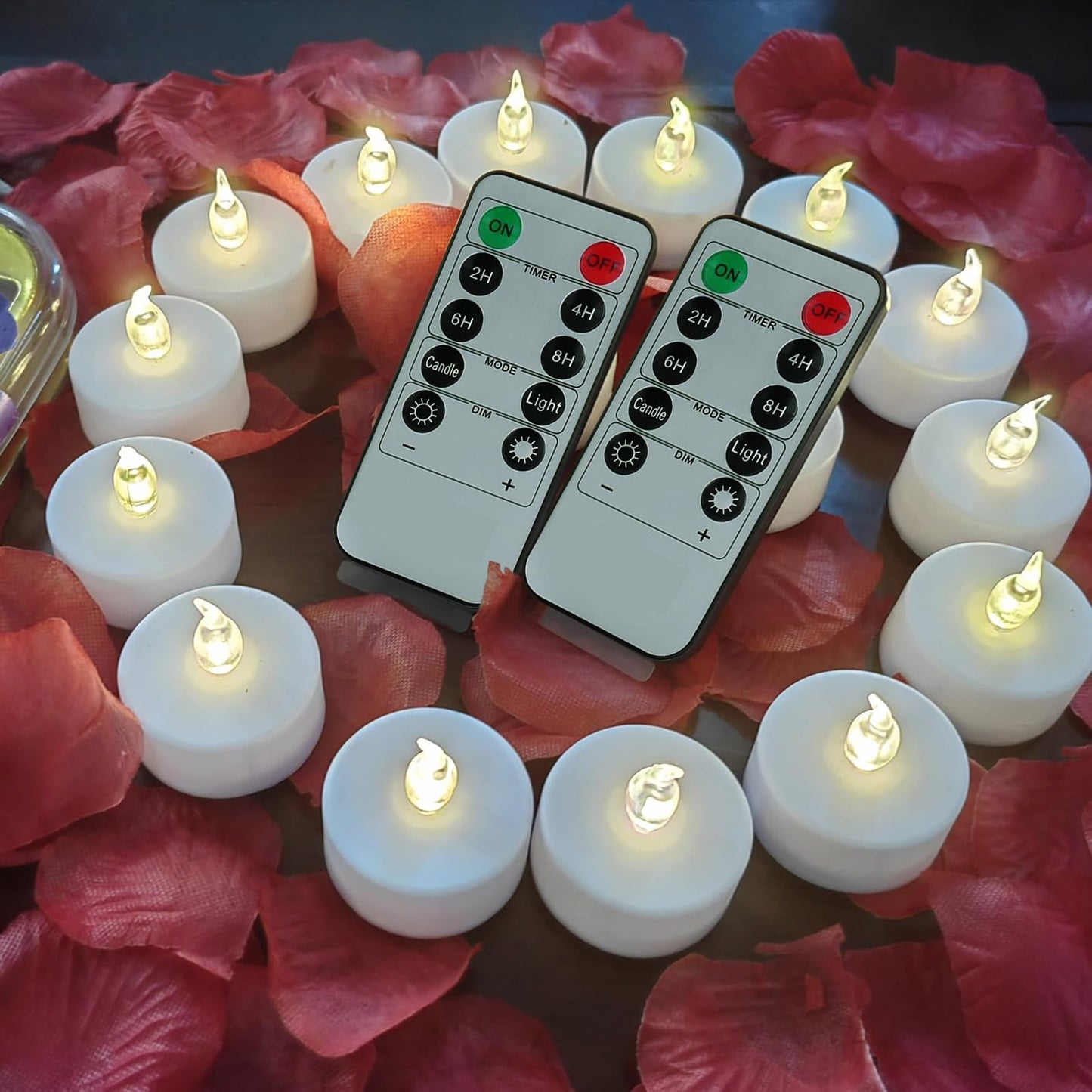 Hanzim Tea Light Candles with Remote Control,Flickering Flameless LED Candle,Long Lasting 400+Hours,Battery Operated,with Timer for Home Decoration Seasonal &Festival Celebration WarmWhite (50pcs)