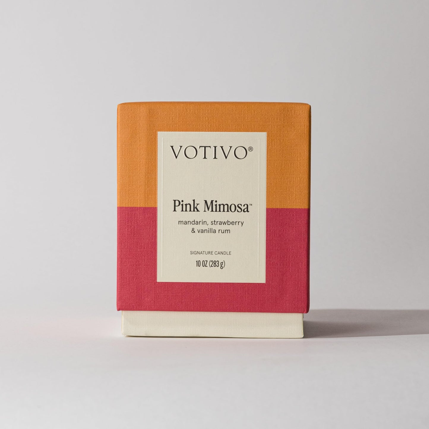 Votivo Pink Mimosa 10 oz Signature Candle | Soy Wax Blend | Luxury Glass Jar Scented & Box | Home Decor | Gifts | Highly Scented