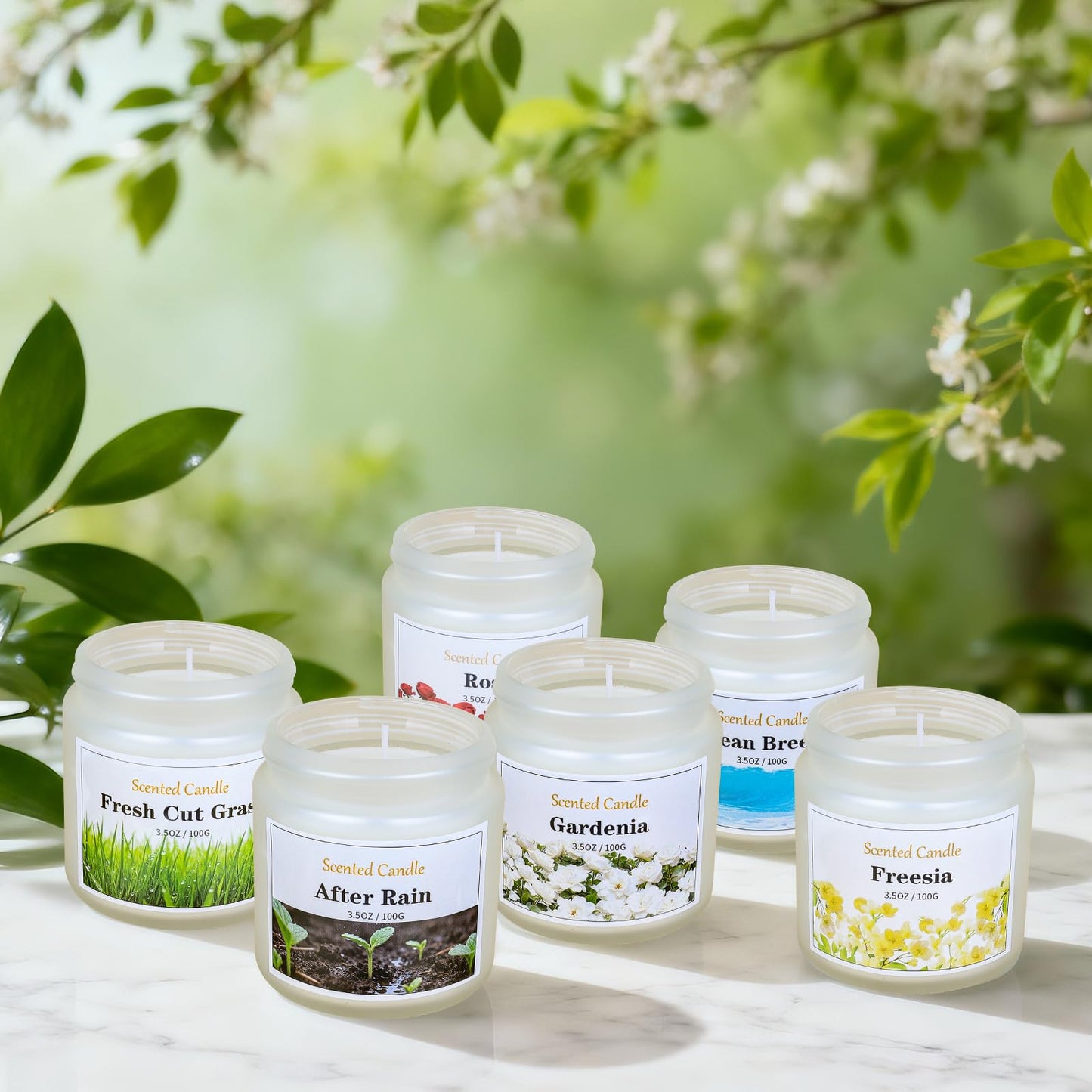 Aeraroma 6 Pack Spring Candles for Home Scented, Spring Scented Candles for Women Men, 21oz Natural Soy Wax Candle, Scented Candle Gifts Set for Birthday, Valentines Day, Anniversary