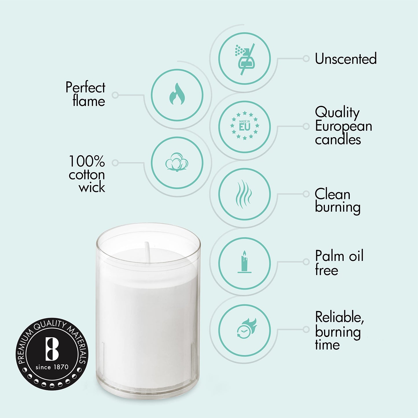 BOLSIUS 24 Hour Votive Candles - 20 Pack Restaurant Candles in Clear Unbreakable Plastic Cups - Premium European Quality - Unscented Smokeless Relight, Birthday, Party & Wedding Candles