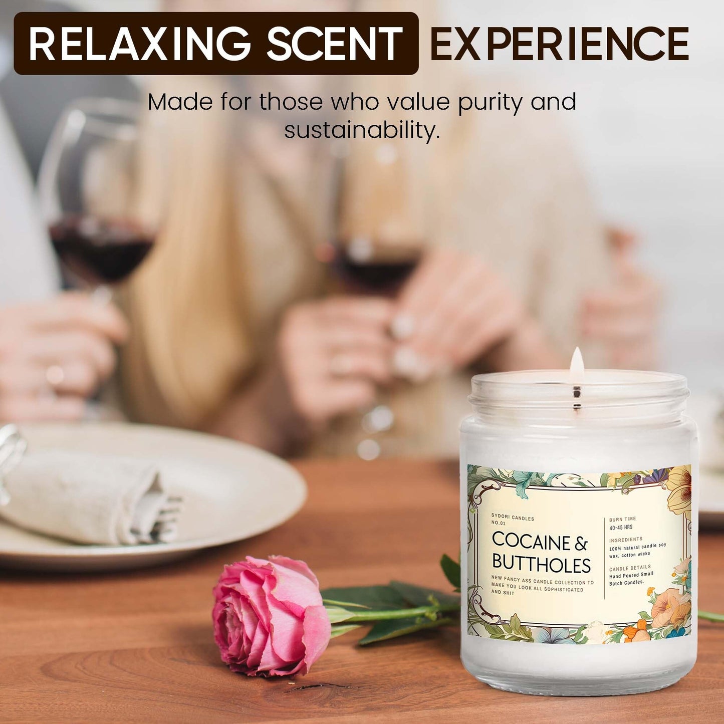 Funny Scented Candle – Sophisticated AF Lavender Candle – Gag Gift for Men, Women, Roommates, Coworkers – Housewarming, New Home, New Apartment, Dorm – 7oz Hand-Poured Soy Wax