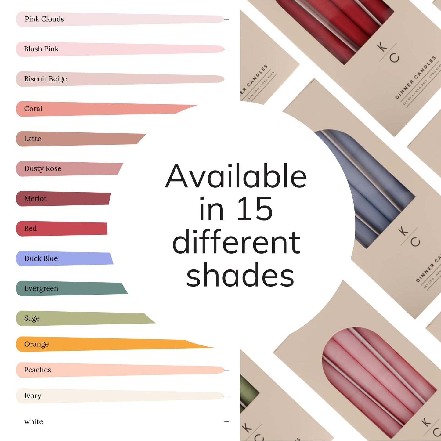 Tapered Dinner Candles - Soy & Paraffin Blend, Dinner Candles with Long-Lasting 7-Hour Burn for Stylish Homes - Candle in Curated Colors Ideal Gift for Hosts, Brides & Event Planners-Pink Clouds
