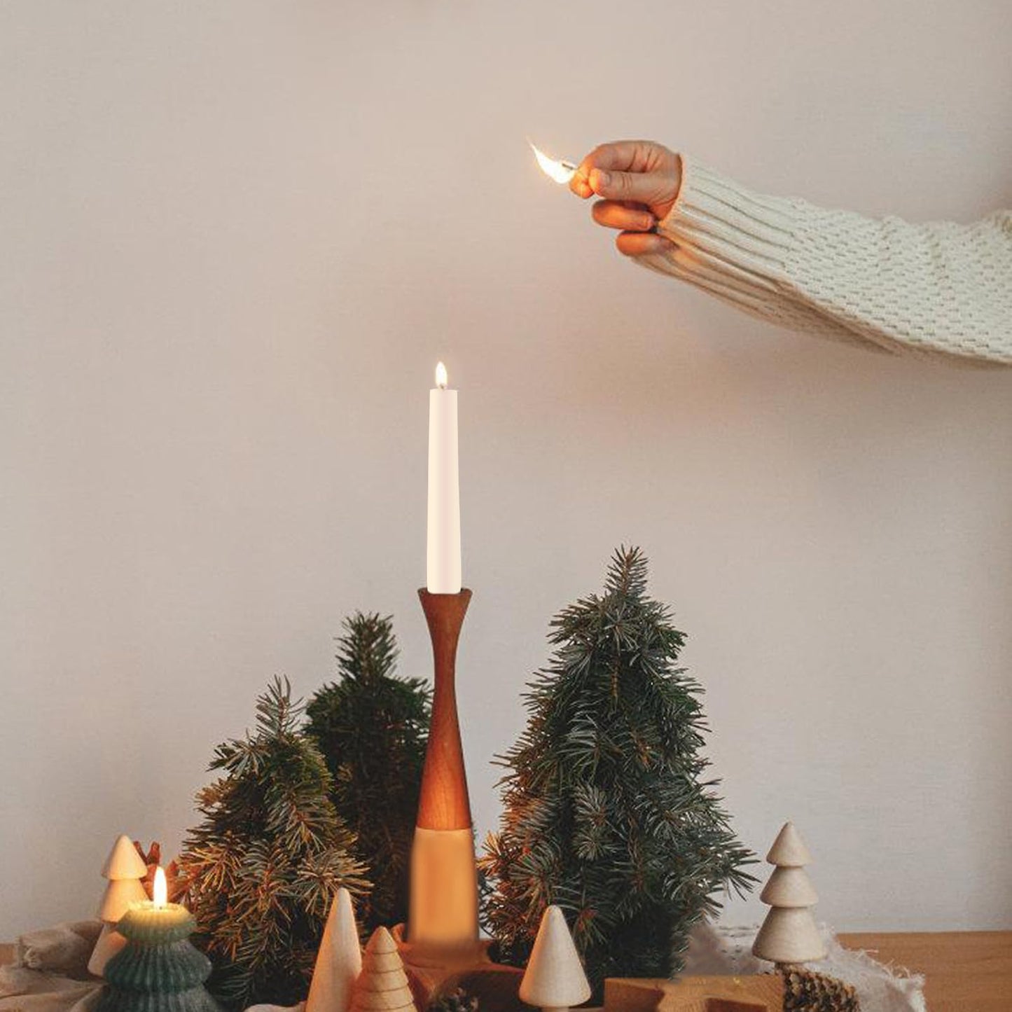 12 Pack Ivory Taper Candles - Taper Candles 10 Inch Smokeless & Unscented - 8 Hours Long Burning - Hand Poured Tall Candlesticks - Ideal for Wedding, Party, and Home Décor