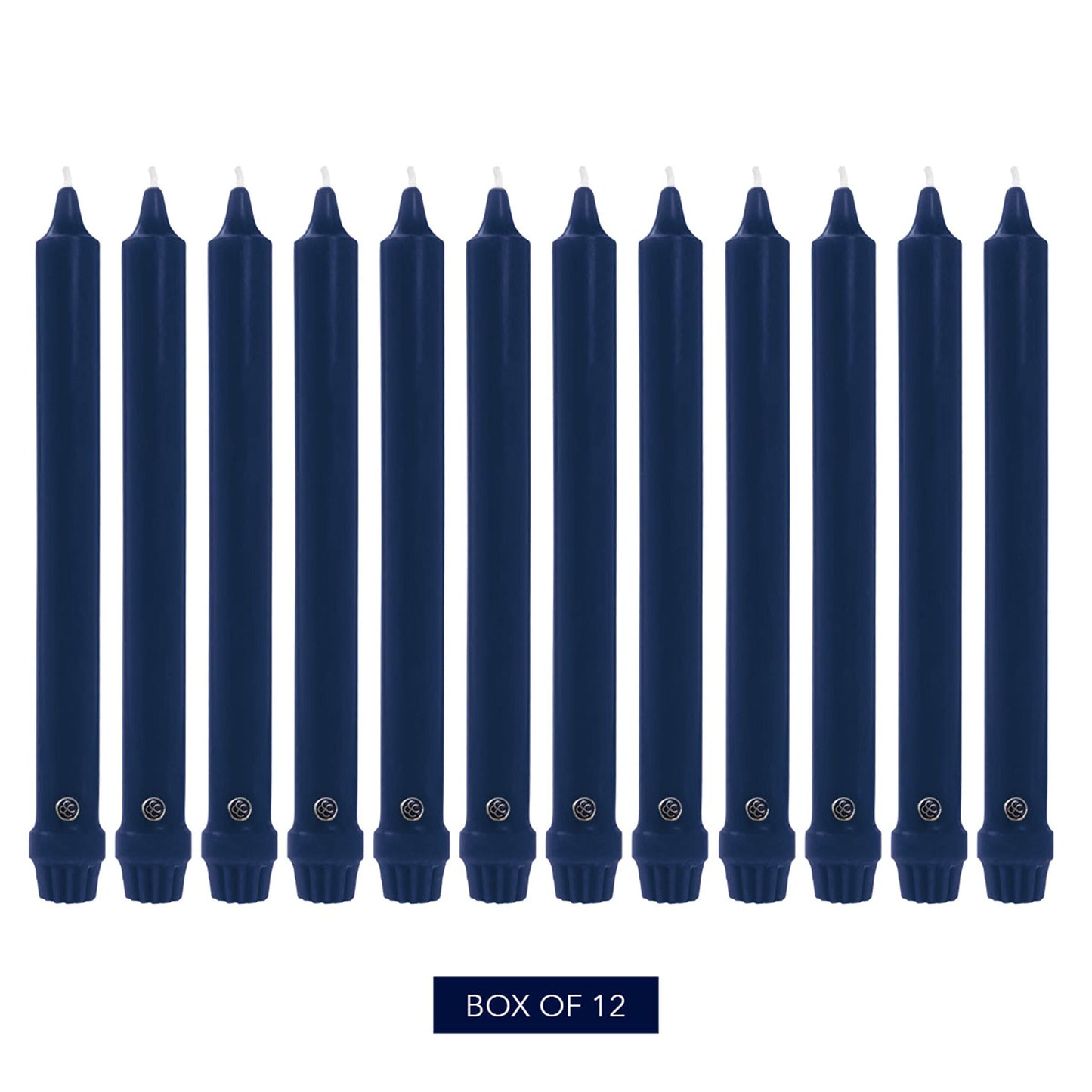 Colonial Candle Unscented Taper Candle, Classic Collection, Indigo, 8 In, Pack of 12 - Up to 6 Hours Burn