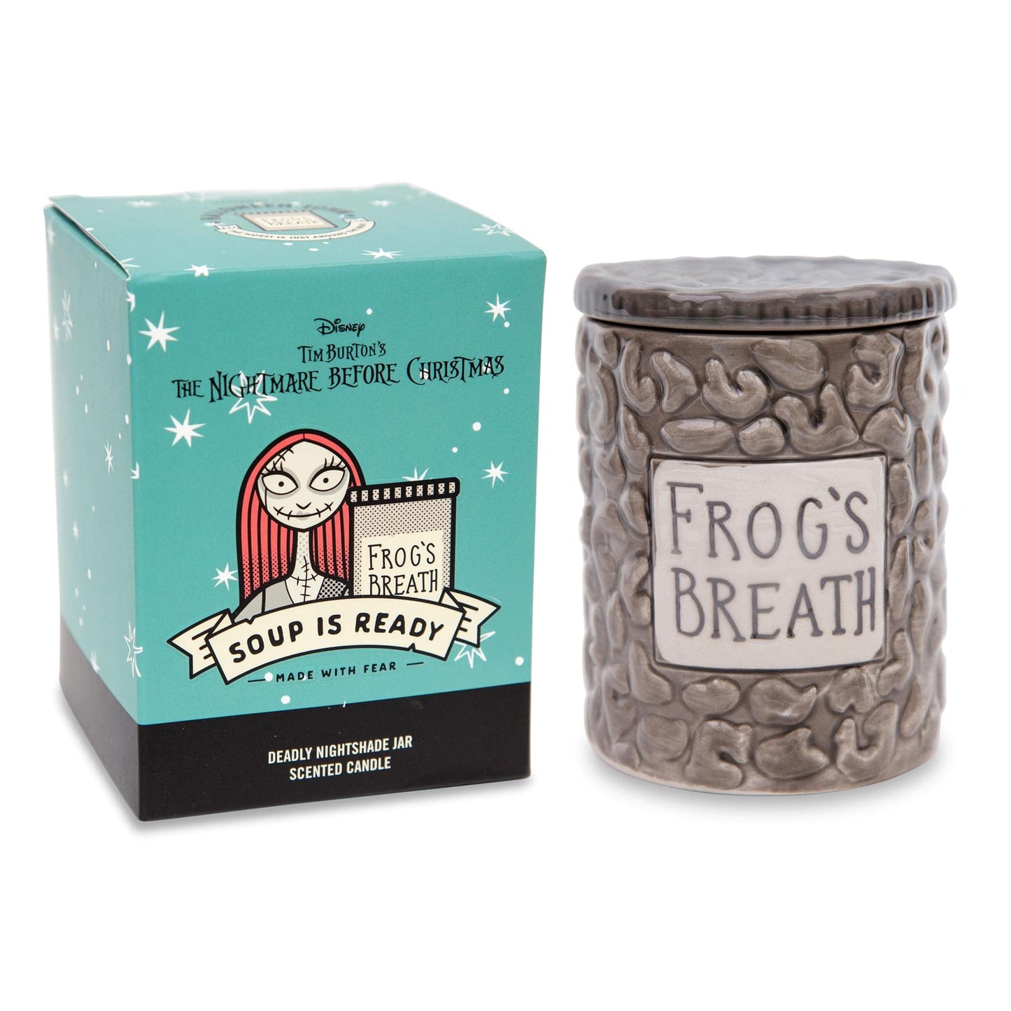 Disney The Nightmare Before Christmas Sally Frog's Breath Jar Ceramic Candle | Floral Muguet Fragrance with 35-Hour Burn Time
