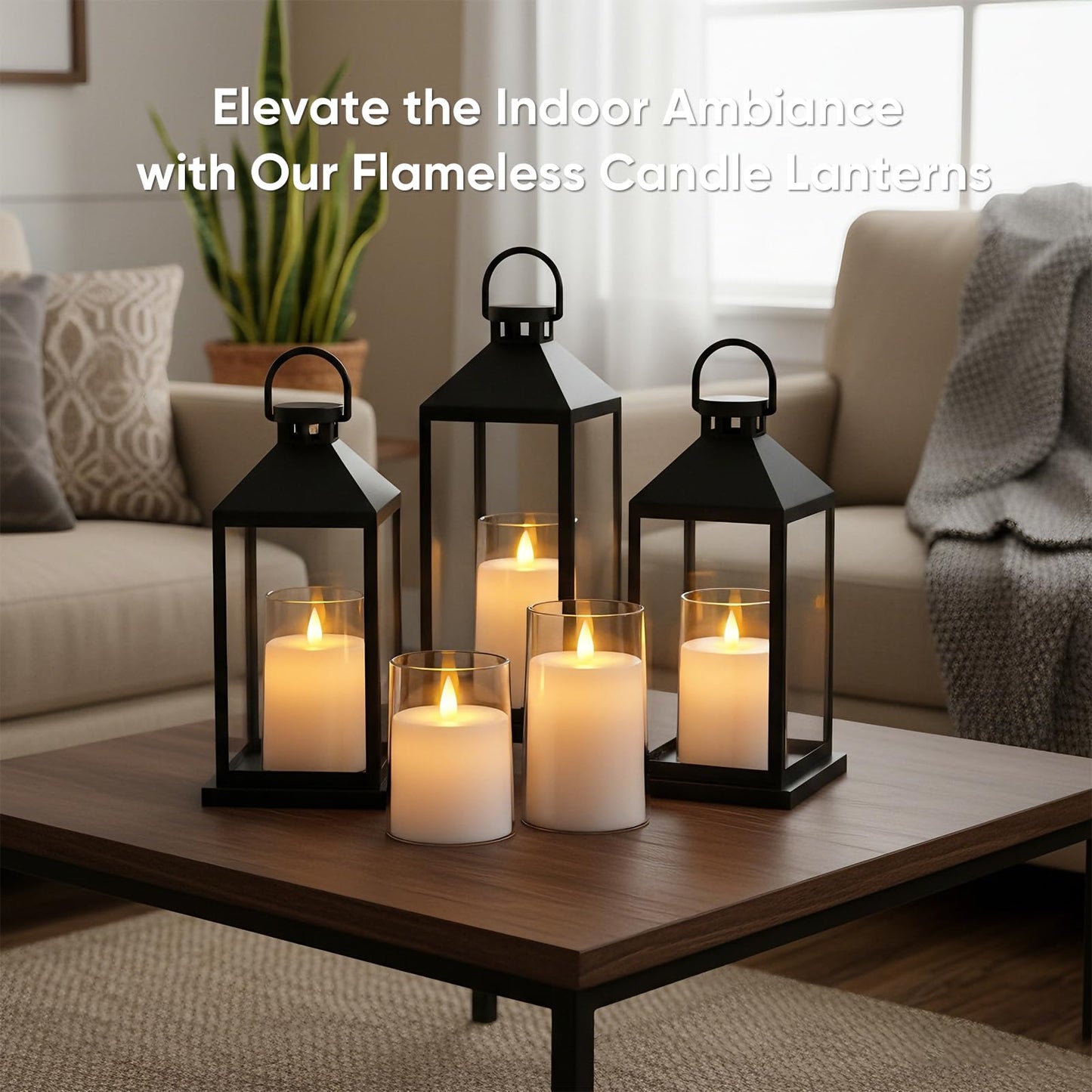 Amagic 3"×5" White Flameless Candles with Remote and Timer, Realistic Flickering Battery Operated Acrylic Led Fake Candles for Home Wedding Party Fall Christmas Decor, Set of 2