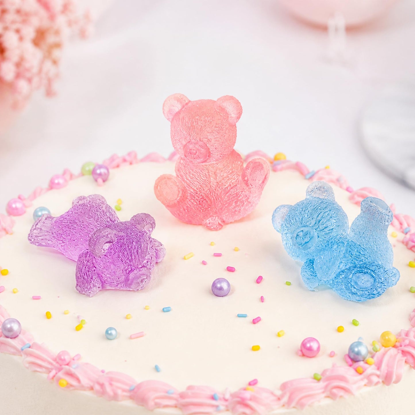 Set of 3 Teddy Bear Candle Molds, 3 Bears Animal Silicone Candle Molds for Party Chocolate, Suitable fit for Resin DIY