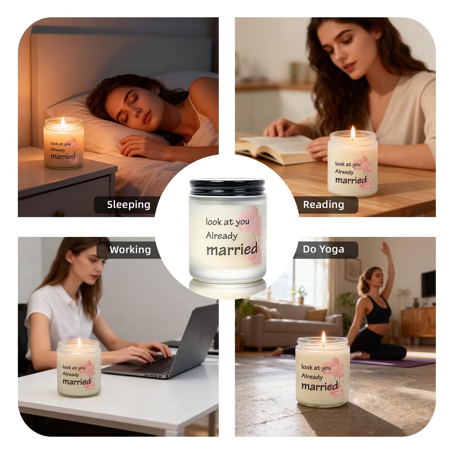 Lavender & Eucalyptus Scented Aromatherapy Candle - Natural Soy Wax, Long-Lasting, Ideal Newlywed Gift for Friend on Wedding/First Anniversary/Christmas