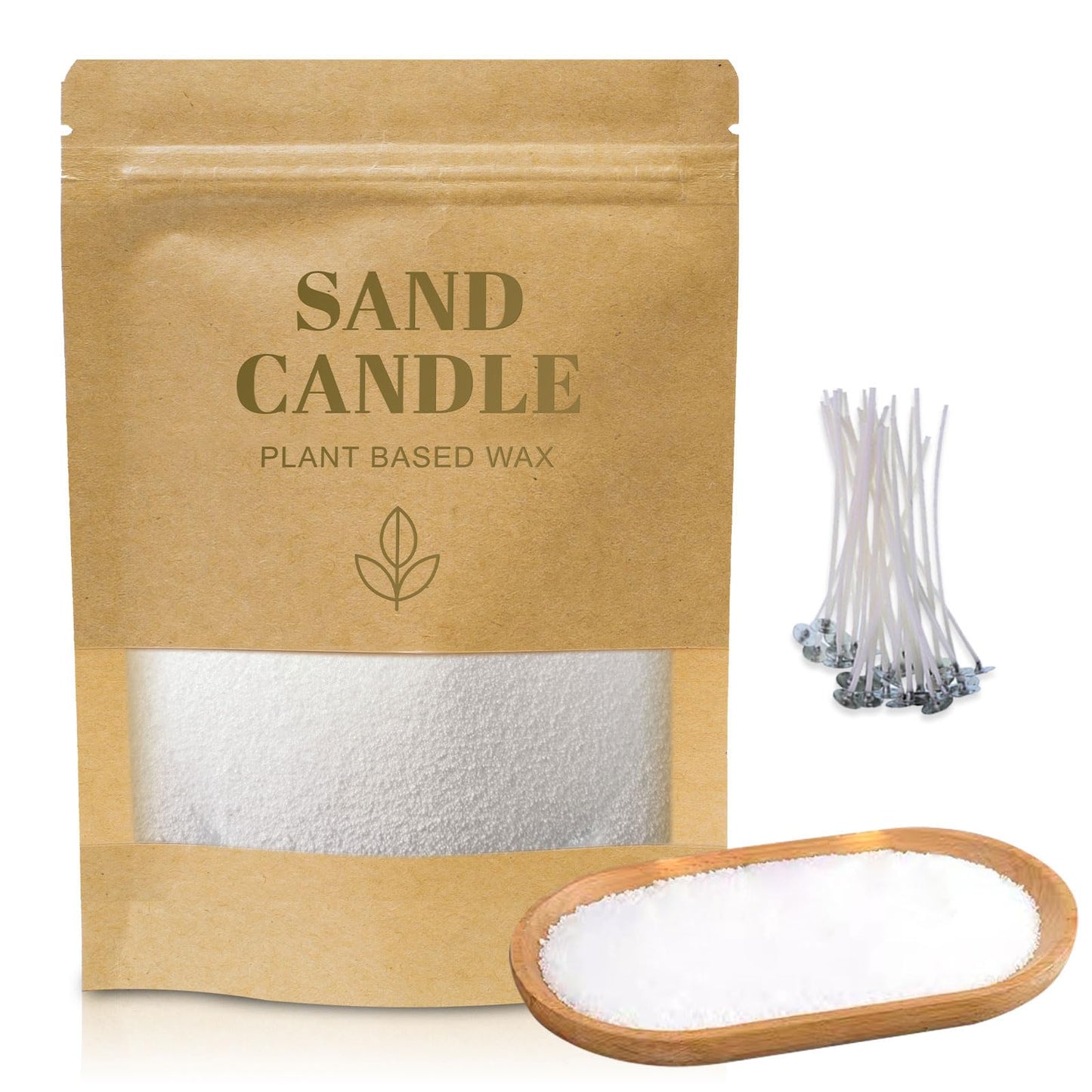 Gkweres Candle Sand with Wicks, 1.1LB Pearled Candle, DIY Bead Powder Sand Wax Making kit Included 20 Pcs Wicks, Refillable, for Handmade, Wedding and Party Decorations (Sandalwood Bamboo Gardenia)