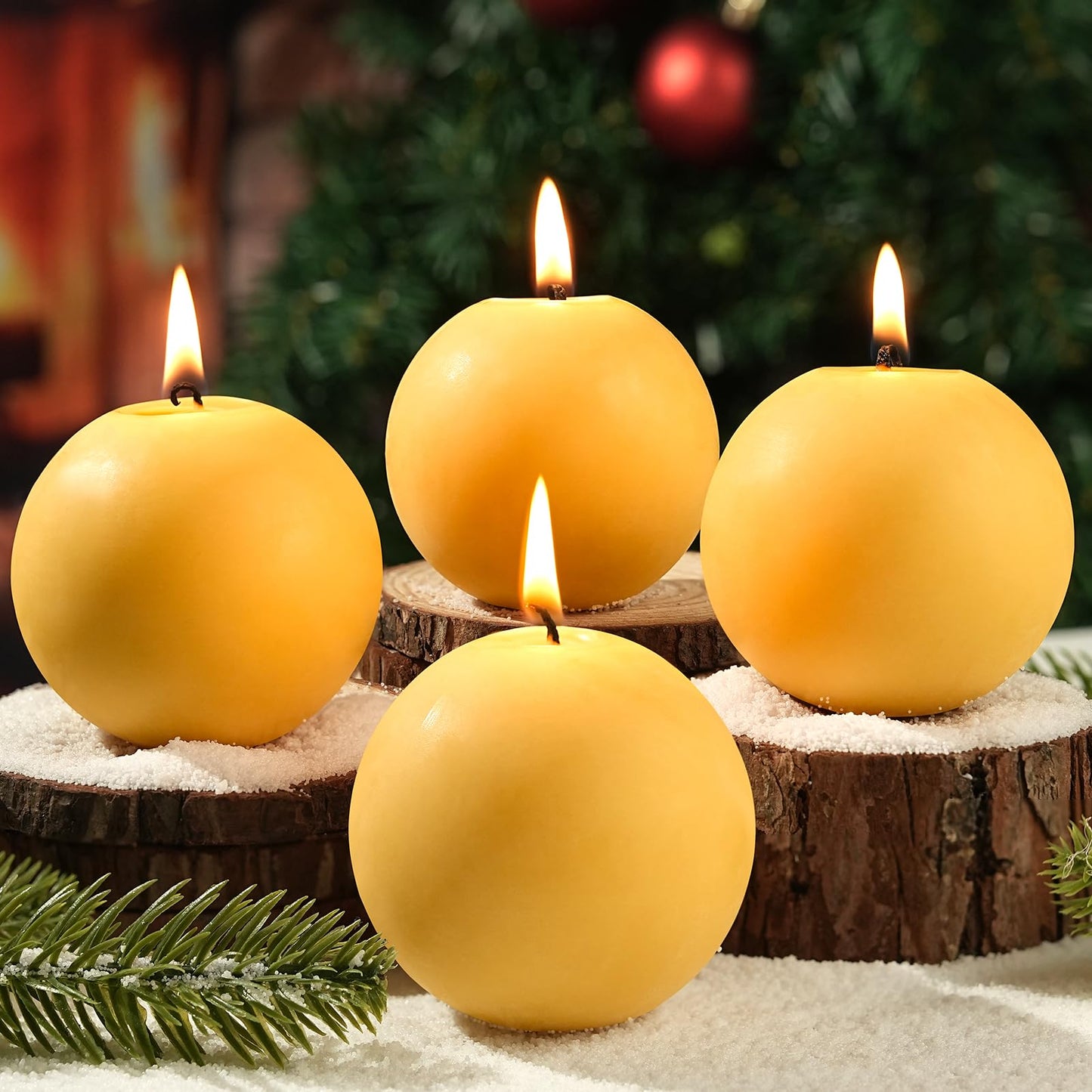 4 Pack Beeswax Round Candles,3 in Hand-Poured Natural Beeswax Candles- 120 H Long Burning Elegant Bees Wax Candles for Home,Non Toxic,Unscented Dripless Smokeless Beeswax Candle