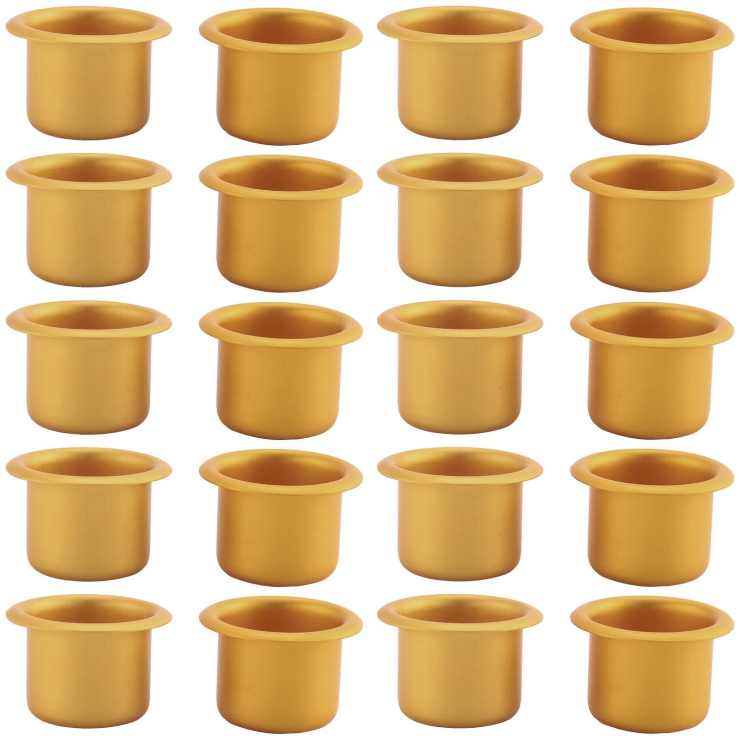 ALOEU 20 Pcs Metal Candle Inserts for Taper Candles, Decorative Candle Holders, DIY Candle Holder Set for Tree, Table, Craft or Decoration