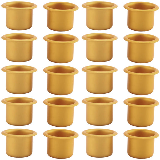 ALOEU 20 Pcs Metal Candle Inserts for Taper Candles, Decorative Candle Holders, DIY Candle Holder Set for Tree, Table, Craft or Decoration