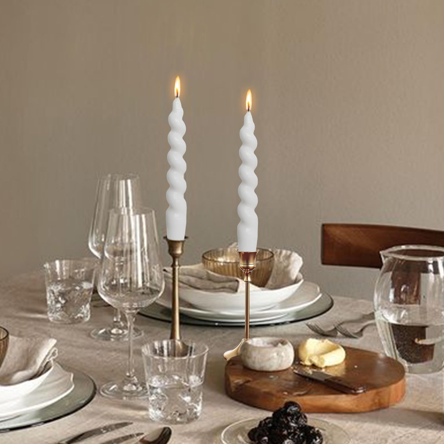 4PCS Unscented Spiral Candle Handmade Black Short Candlesticks 7.5Inch Smokeless Taper Candles Long Lasting Burn Candle Sticks Small Twisted Candlestick for Halloween Decoration