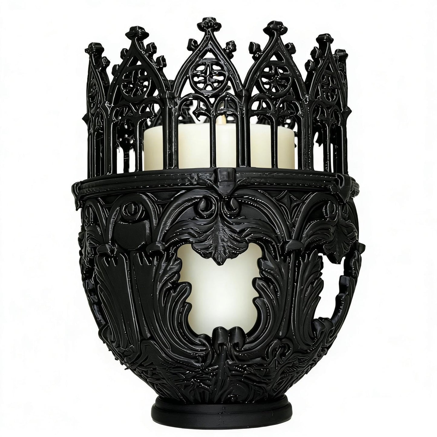 Candle Holders for Pillar Candles - Cathedral Design Table Centerpiece - Candlelight Stand | for Home Dinner Room Fireplace Mantel Farmhouse Wedding