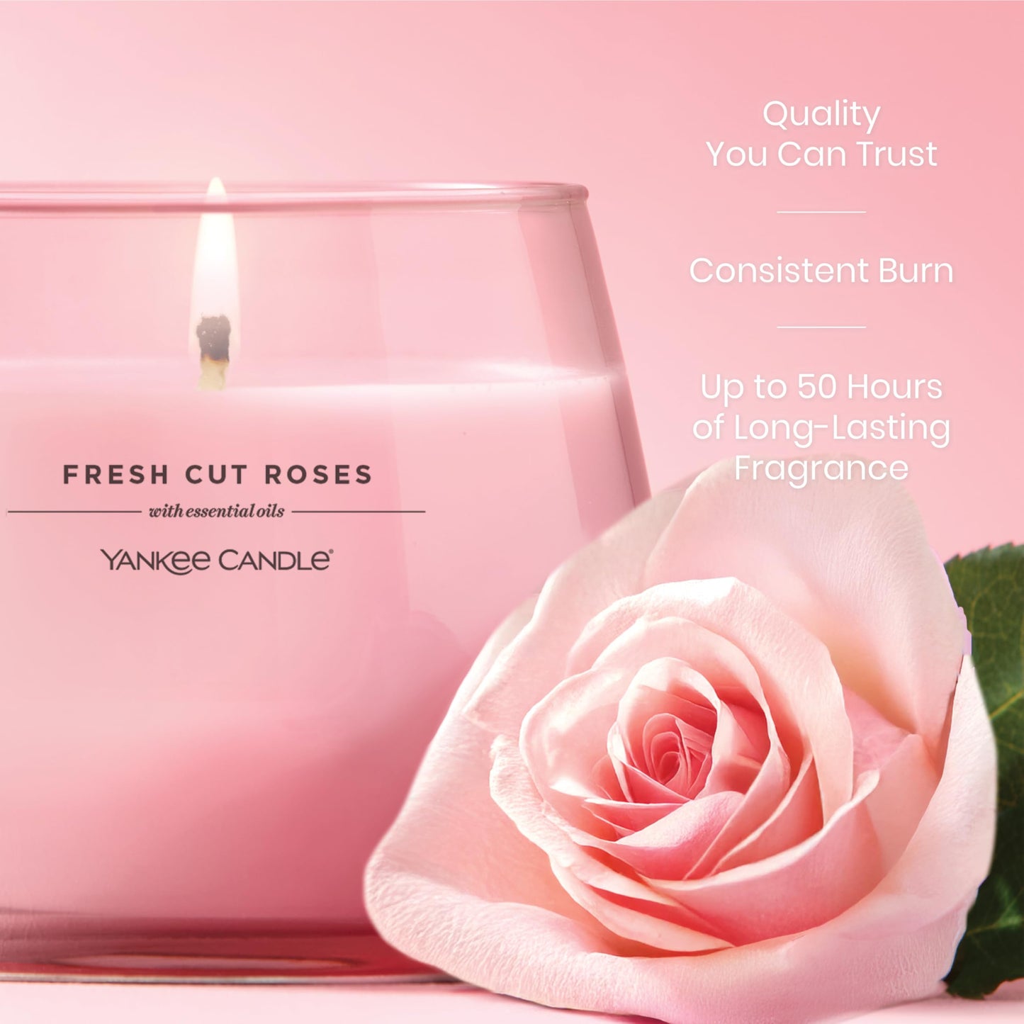 Yankee Candle Studio Medium Candle, Fresh Cut Roses, 10 oz, 4-Pack