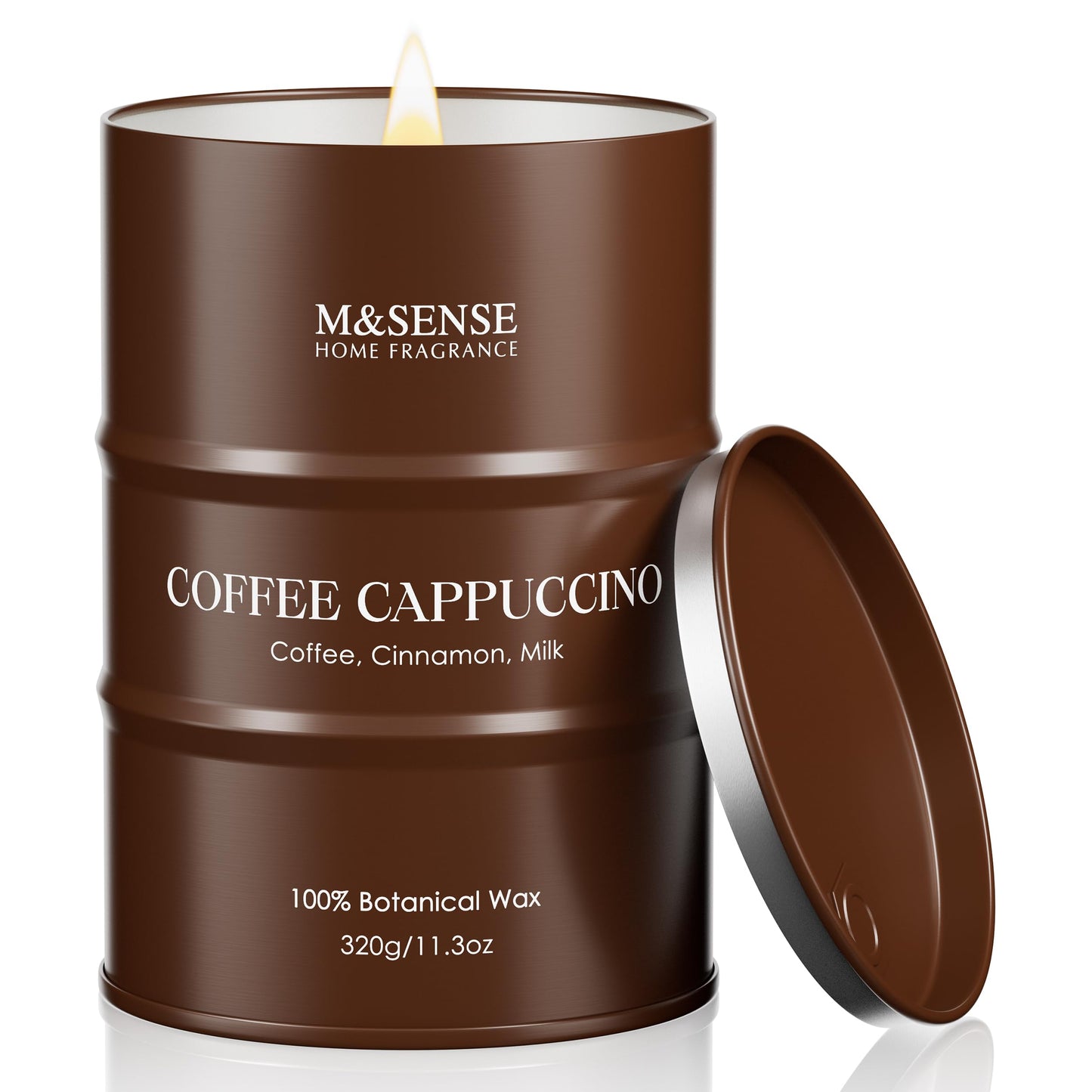 M&SENSE Coffee Cappuccino Scented Candles, Christmas Soy Wax,Christmas Decor Candle 11.3oz 70 Hours Long Lasting Burning, Strong Coffee Aroma Candle Unique Housewarming Appreciation Gifts