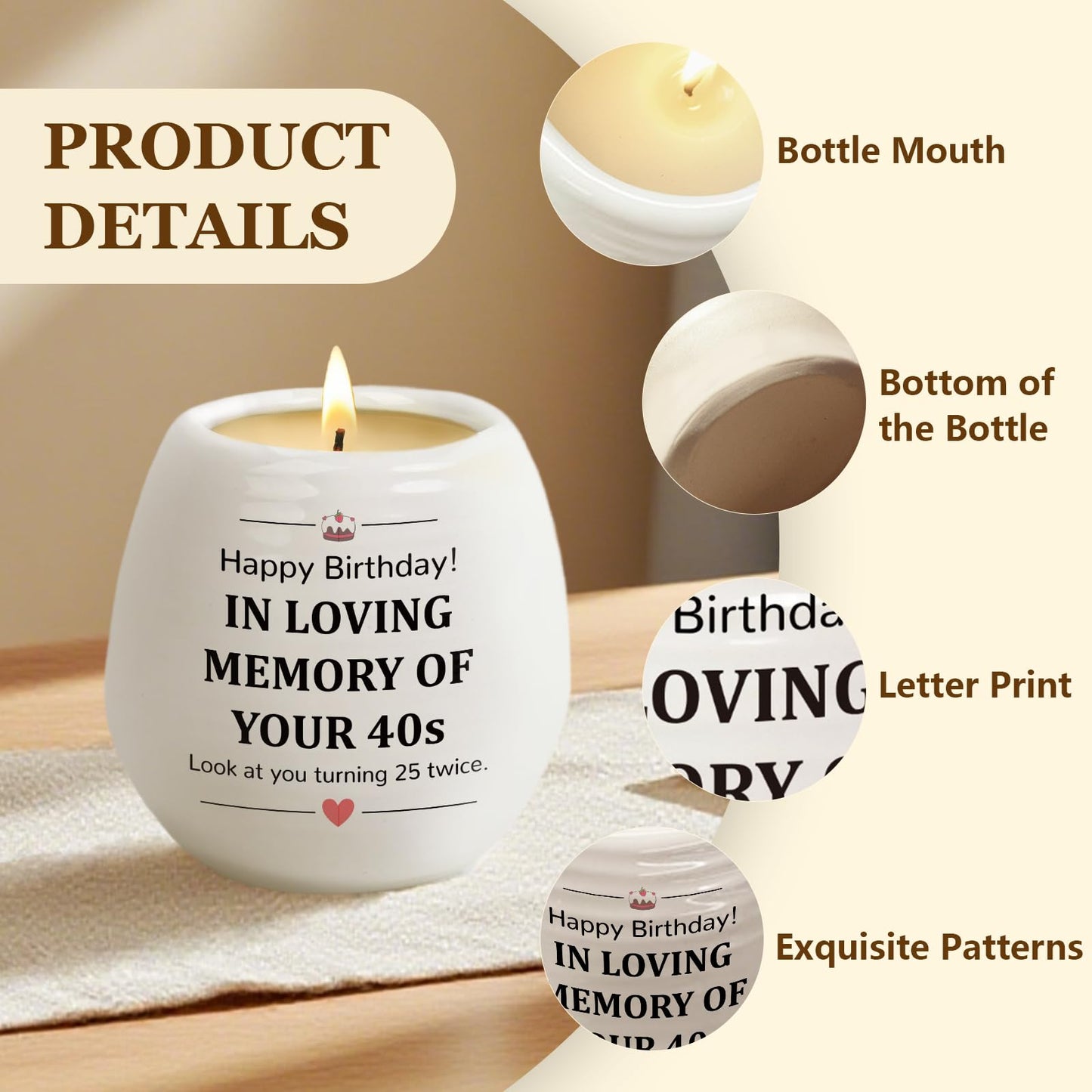 50th Birthday Gifts for Women - 18Oz Lavender Scented Soy Wax Candles, 1976 & 50 Year Old Gifts for Women Men Wife Her Sister Friend Mom, Happy Candles for 50th Birthday Decorations