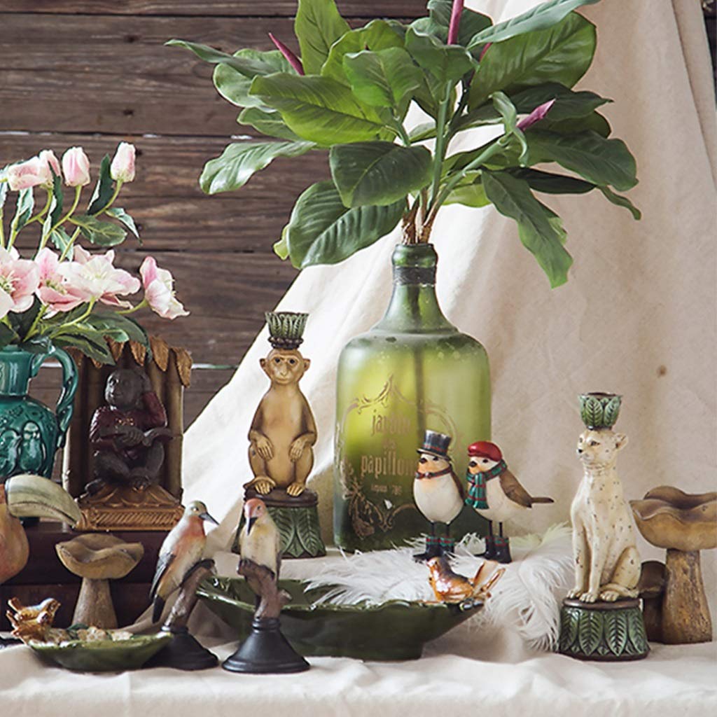 XILIN-1987 Candle Holderss Resin Leopard Figurine Candle Holder，Jungle Series Candle Holder Ideal for LED and Pillar Candles, Table Centerpiece for Wedding, Party, Decoration Decorative Candlestick