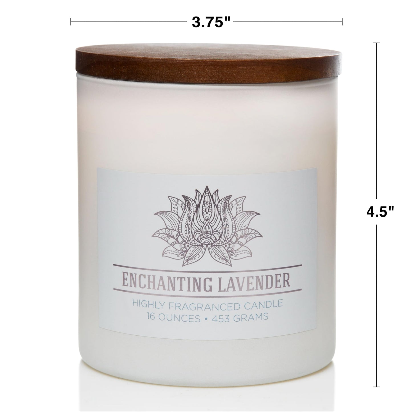 Carolina Enchanting Lavender Scented Candle, 16 oz Wellness Relaxing Aromatherapy Candle, 2 Wick White Jar Soy Blend Wax, Candles for Home, 60H Burn - Made in The USA
