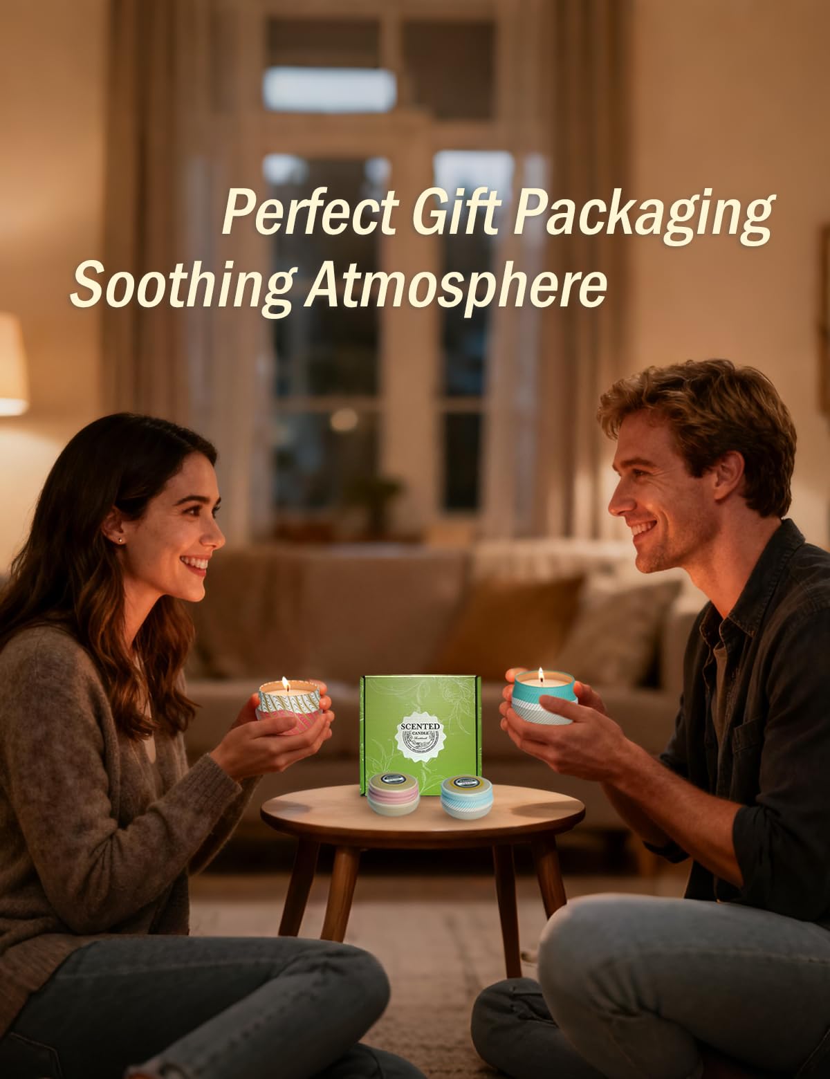 Xtutic Candle Set 4 Pack Candles- Scented Candles Gift Set for Home, Long-Lasting Ambiance for Living Room & Bedroom, Small Candles Aromatherapy Gifts for Women