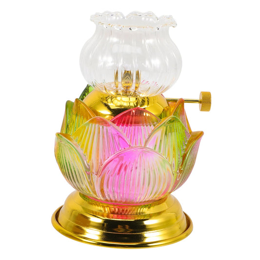 SOLUSTRE Vintage Oil Lamp Portable Kerosene Lantern Frosted Glass Retro Style Decorative Lighting for Home Altar and Daily Use
