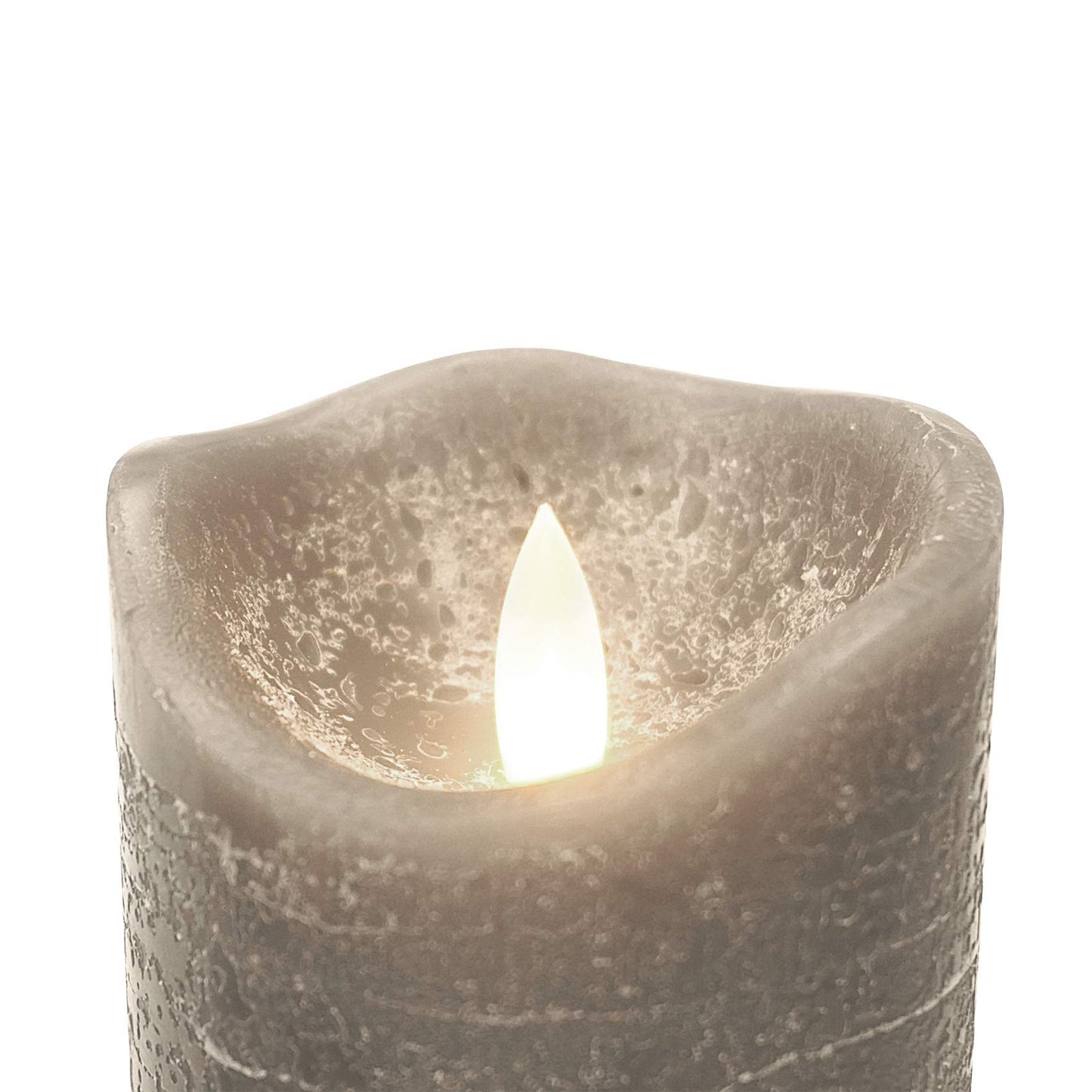 Battery Operated Flameless Candles with Remote Timer Real Wax Realistic Bright Flicker Flickering Electric Electronic LED Pillar Lights Home Wedding Party Decorations Set of 3 Rustic Texture Gray Grey