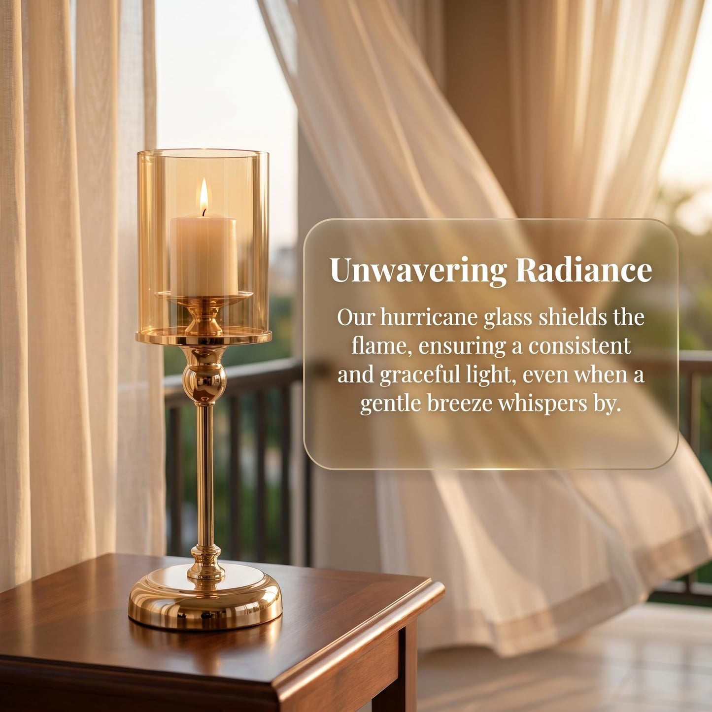 Oakernel Gold Hurricane Candle Holders - Set of 3 Tall Candlestick Holders Windproof Taper Candle Holders, Metal Stand for Table Centerpiece Outdoor Indoor Wedding Party Holiday Decor