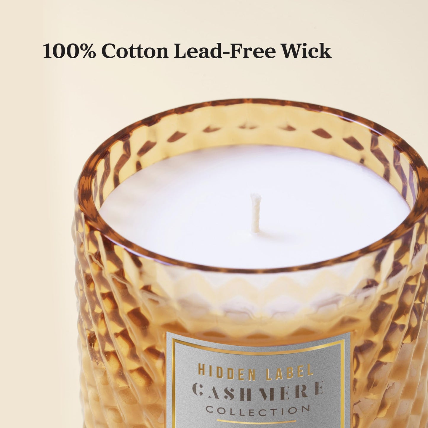 Hidden Label Amber & Vanilla Fall Candles, Natural Candle Non Toxic,100% Cotton Lead-Free Wick,Candles for Home Scented,10 oz 65 Hours Burn time,Candle Gifts for Women & Men.