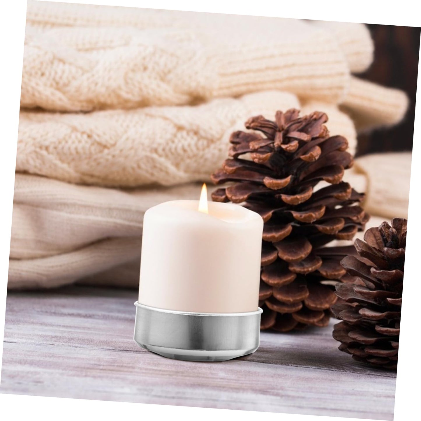 NUOBESTY 100pcs Aluminum Candle Box Tea Candle Tins Tealight Tin Holder Candel Make Model Small Candles Travel Tin Candles Tea Lights Aluminum Candle Holder Votive Tea Holder Travel Kit Cup