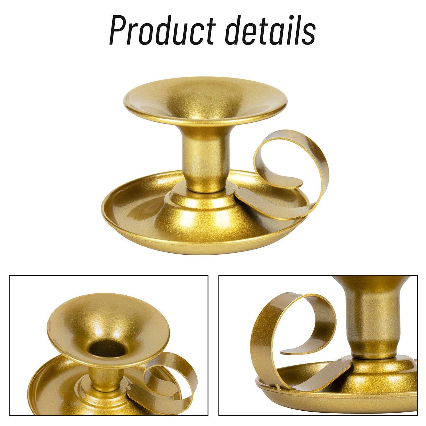 Candle Holders – 2pcs Gold Retro Iron Taper Candlestick Holder Centerpieces for Wedding, Party, Xmas, Home Table Decor (Gold,2pcs)