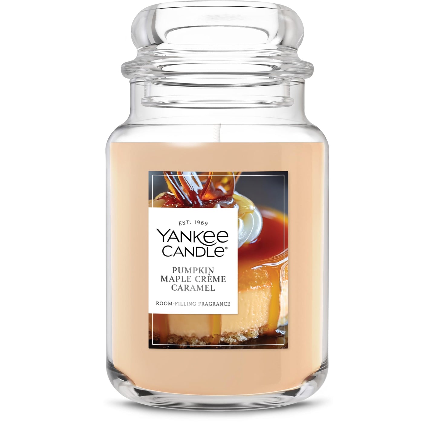 Yankee Candle Pumpkin Maple Crème Caramel, Scented Candle, 22oz Large Jar with up to 150 Hour Burn Time, Giftable