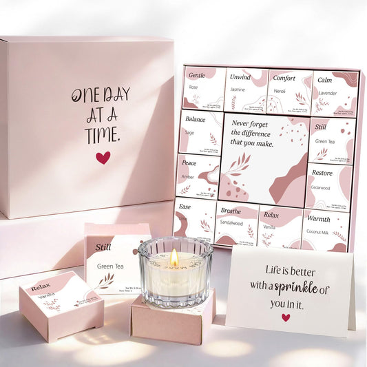 TUZELIYA Candle Gifts for Women, 12 Pack Secret Message Candles with 12 Scents, Birthday Gifts for Women, GirlfriendGifts for Her, Scented Tealight Candle Set with Gift Box & Card