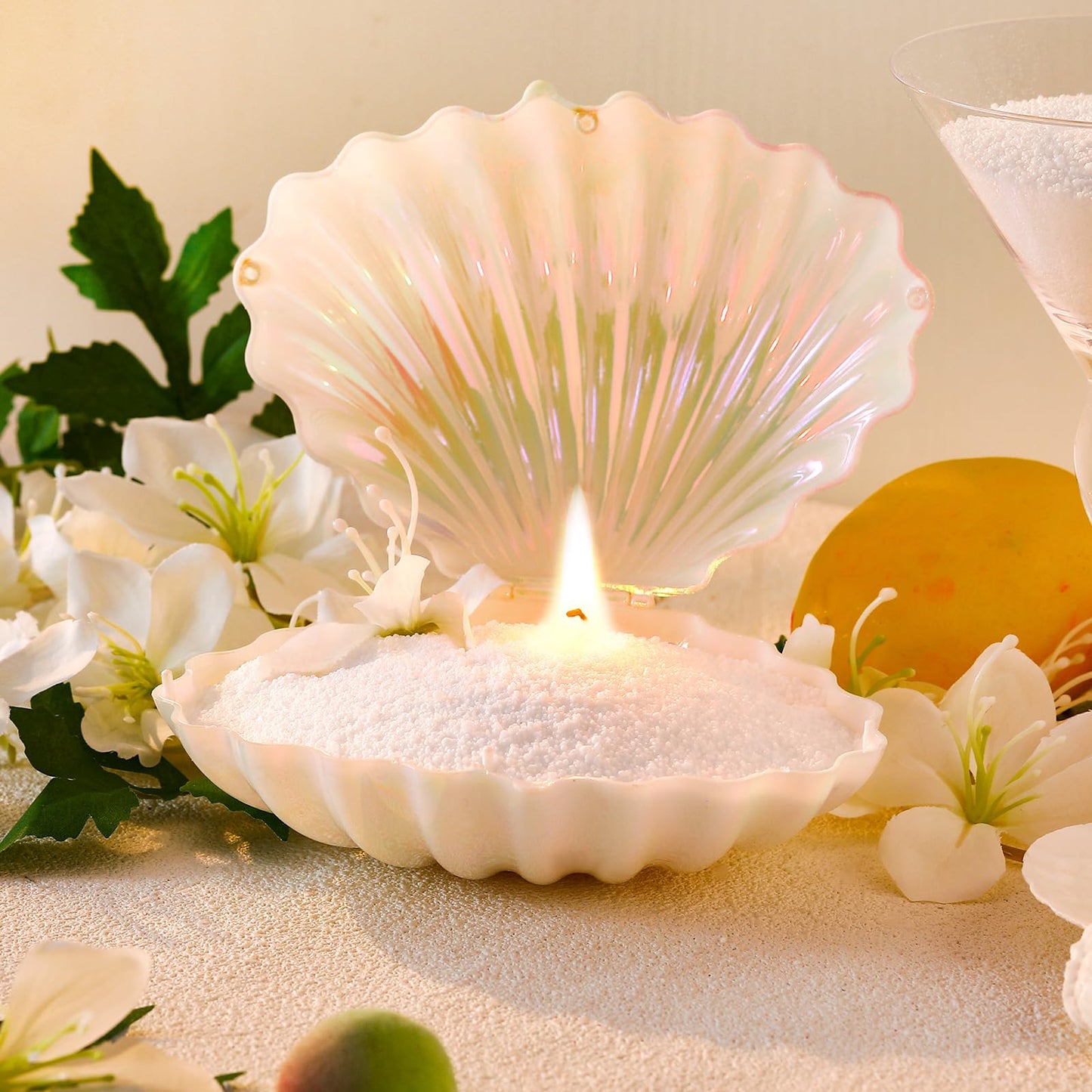 Conelist 1lb Jasmine Scented Pearled Candle Sand Wax Set Customized Powder Making Candles Refill Kit Palm Wax All Natural Non Toxic with 10 Wicks for Graduation Thank You Teacher Gifts DIY Making