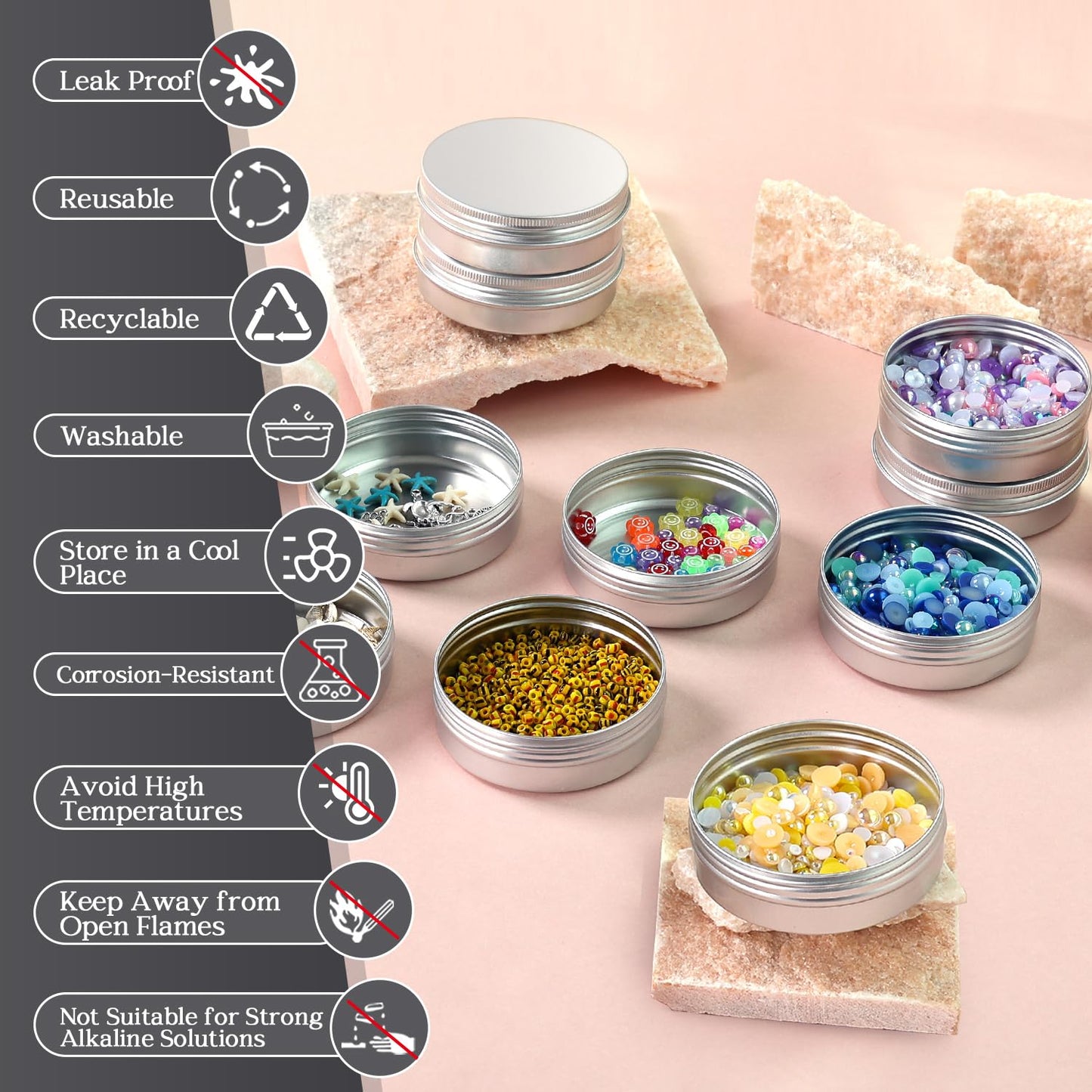 LIYAR 12 Pack 4 oz Tins with Lids, Round Salve Tins 4oz Tin, Wide Mouth Aluminum Tin with Lids 4oz Metal Containers Salve Containers for Spices,Candles or Salve(Silver)