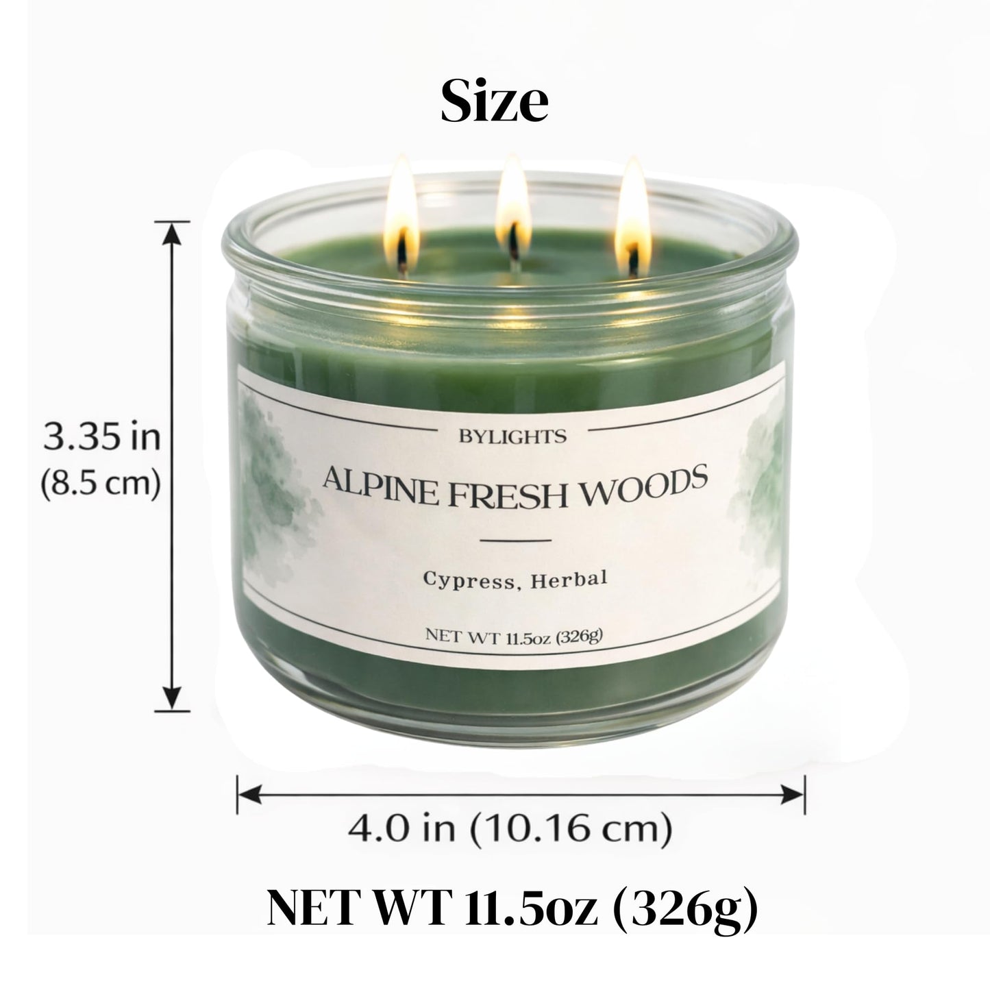 Velvet Apple Ember, Soy Wax Scented Candle, 11.5oz, 3 Wicks (Alpine Fresh Woods)