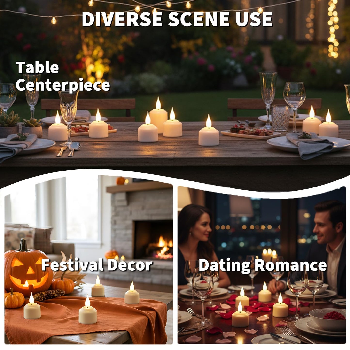 Rechargeable Tea Lights Flameless Candles with Remote Timer & Charging Base, LED Tealight Candles Battery Operated USB Candles for Fall Wedding Christmas Halloween Table Centerpiece Reception, 6-Pack