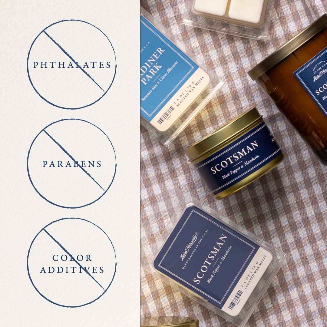 Scent Library Scotsman Scented Candle | Designed by Erin Napier | Soy Wax Blend | Made in The USA by Laurel Mercantile | Long-Lasting 24+ Hour Burn Time (5 oz) | Great Gift for Men and Home