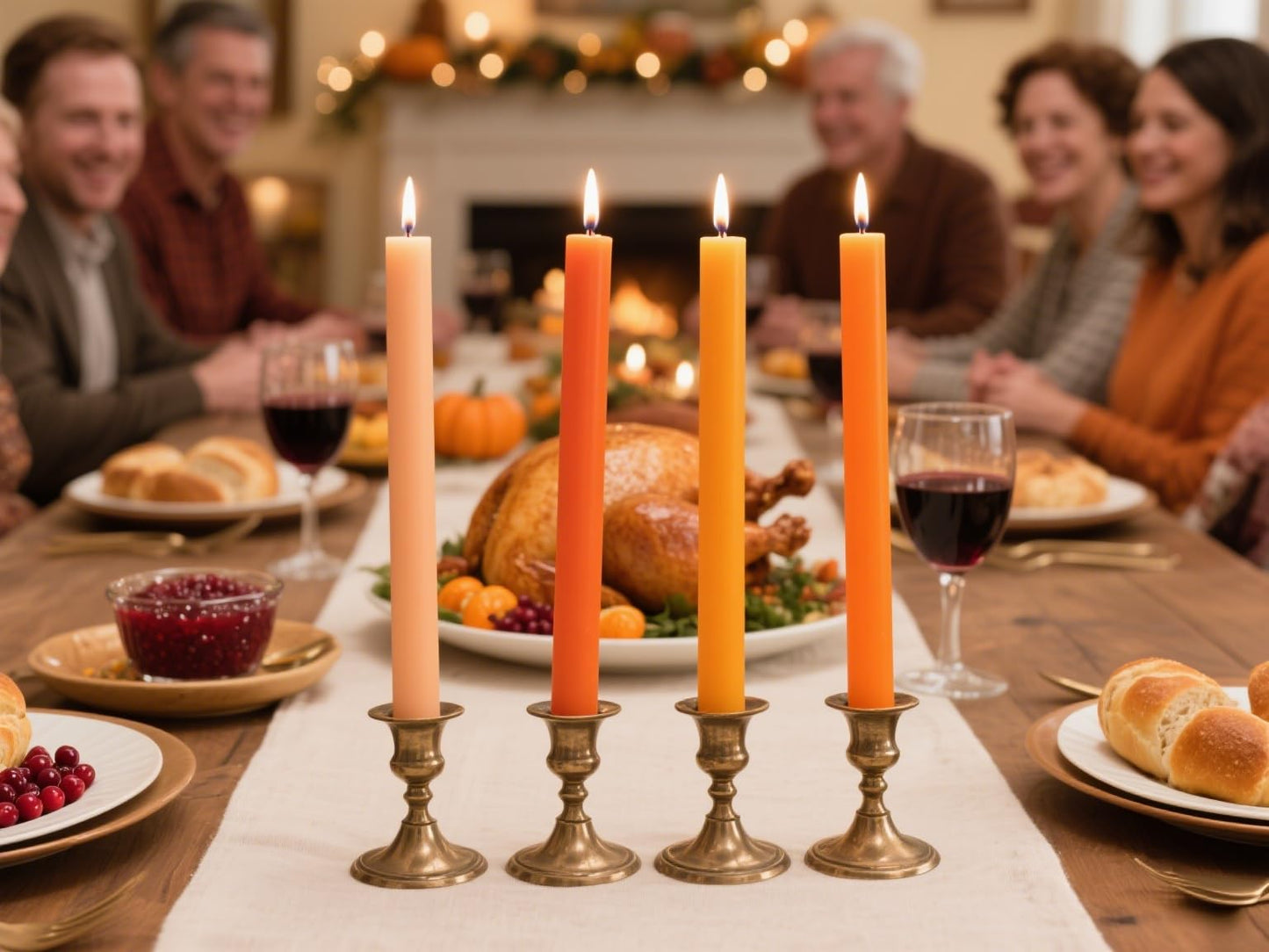12-Pack Gradient Orange Taper Candles, 10 Inch Unscented Dripless Candlesticks, Long-Lasting Burn Time of 7-8 Hours, Perfect for Fall Harvest Halloween Thanksgiving Dinners Parties and Home Décor