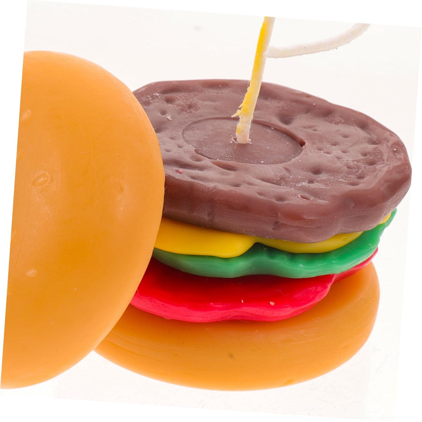 VICASKY Burger Shaped Scented Candle Mini Tealight 6.5x6.5cm Handmade Aromatherapy Soy Wax Decorative Birthday Home Desktop Ornament