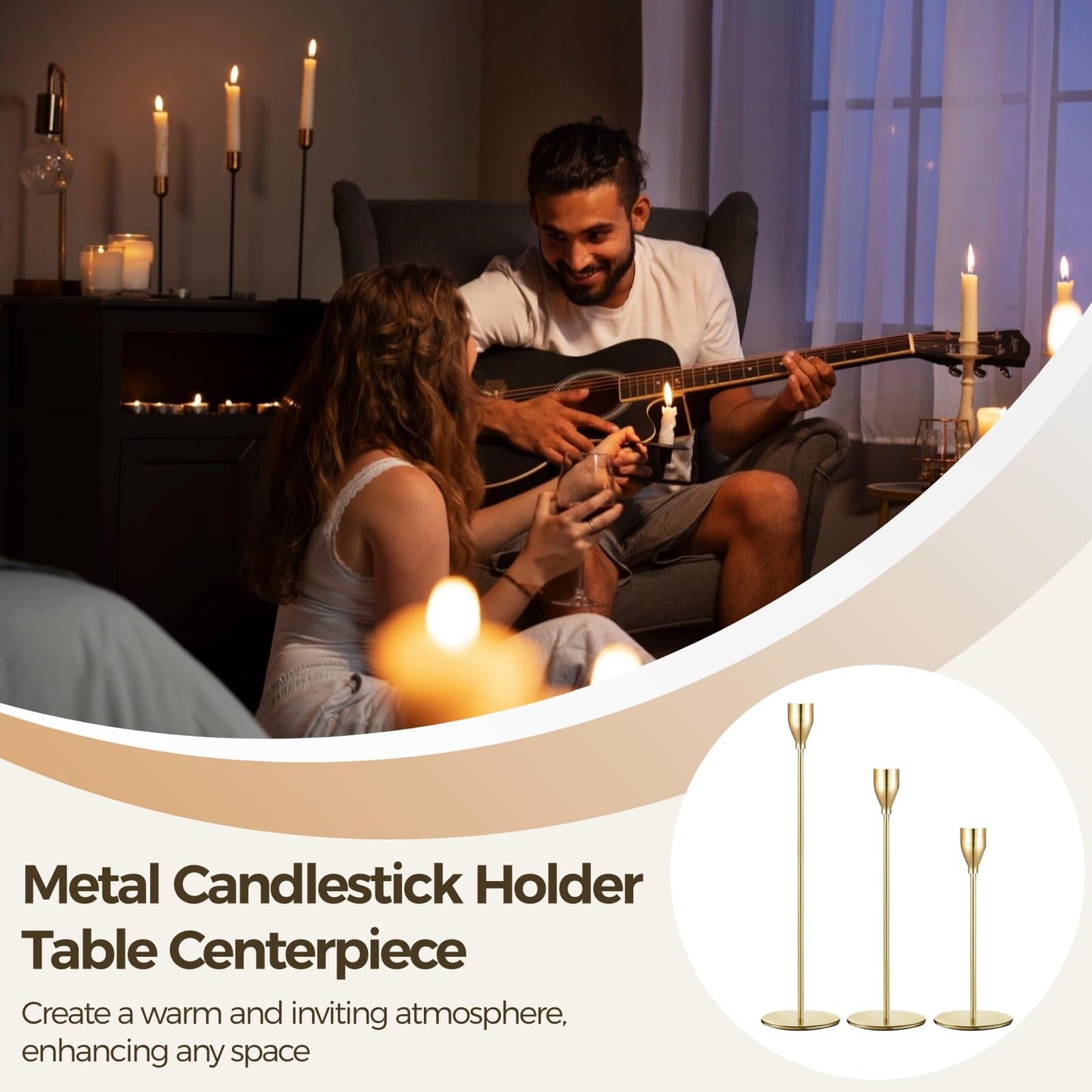 18 PCS Candlestick Holders Metal Taper Candle Holders Tall Candle Holders for Table Centerpiece Modern Pillar Candle Holder Decorative Candle Sticks for Home Wedding Decor