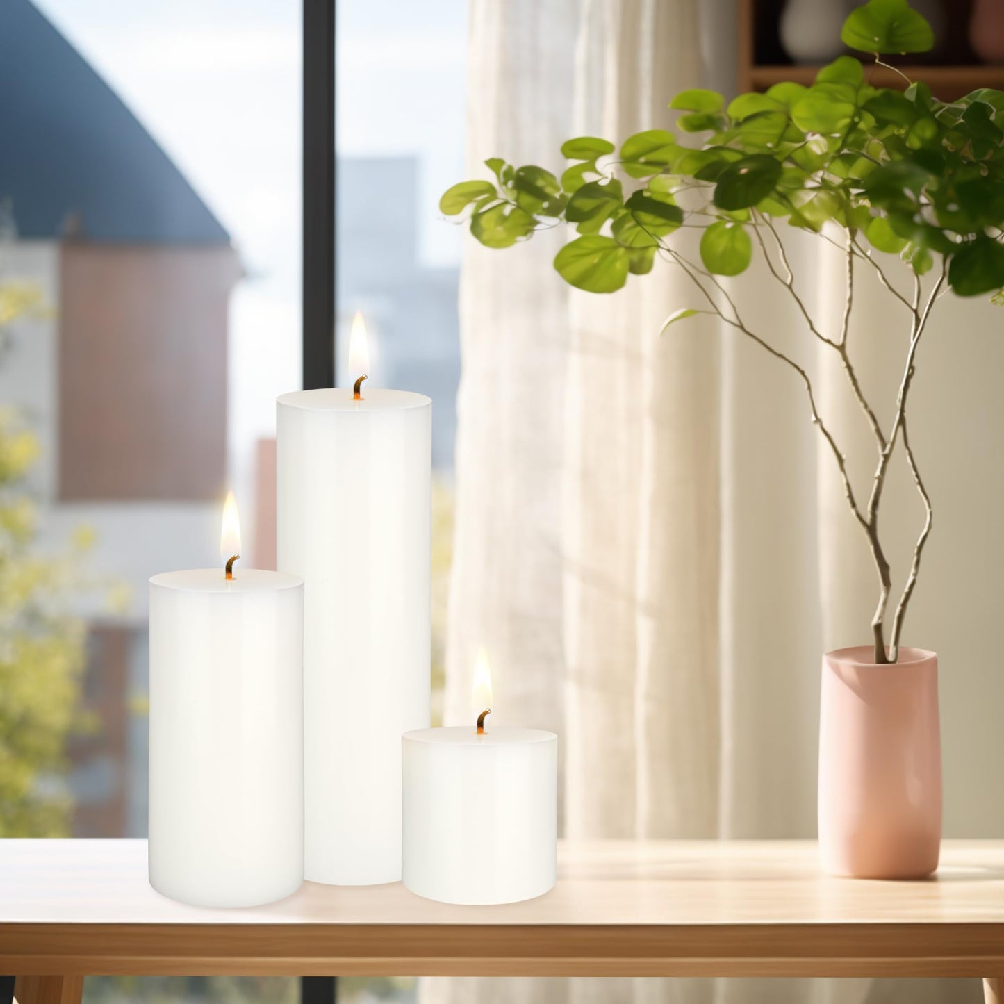 Mega Candles 1 pc Unscented Solid White Pillar Candles, Hand Poured Premium Wax Candle 3 Inch x 9 Inch, Home Décor, Spas, Weddings, Occasions, Party, Centerpieces, Holidays, Vigils, Prayers