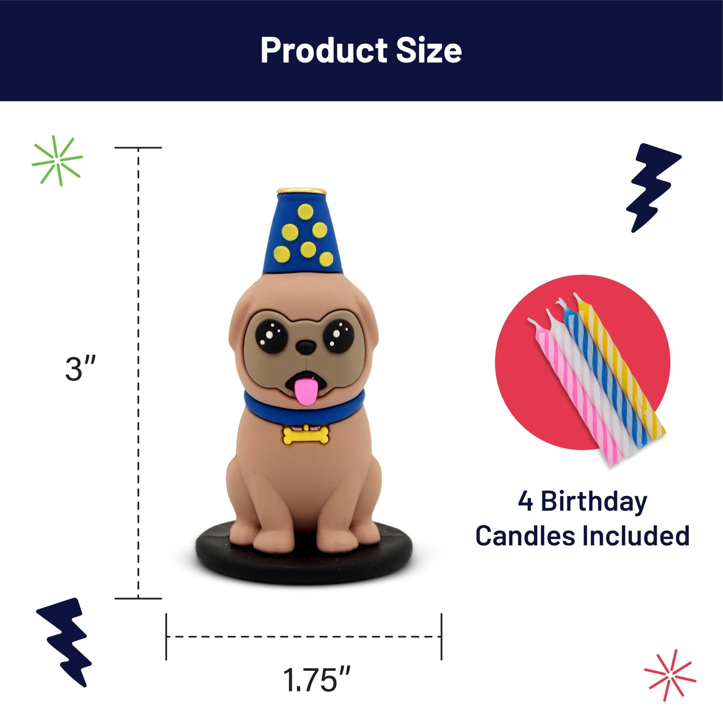 GOOFBALLS Funny Birthday Candle Holder – Humorous Party Decoration & Gag Gift – Quirky Cake Topper for Adults & Friends - Dog