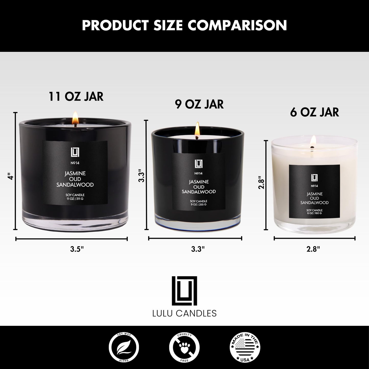 Lulu Candles | Peach, Mango & Citrus | Smells Sweet & Fruity | Luxury Scented Soy Jar Candle | Hand Poured in The USA | Highly Scented Long Lasting (9 Oz.)